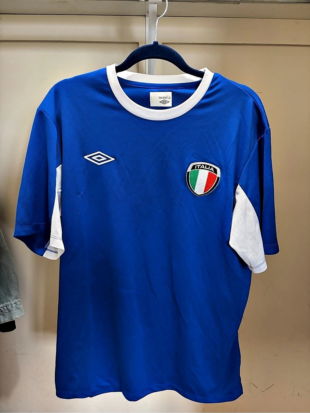 Umbro Italia Soccer Jersey Blue & White Medium